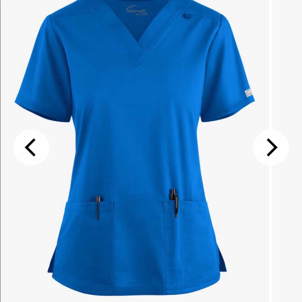 Womens 2XL royal blue - butter soft stretch v-neck scrub top